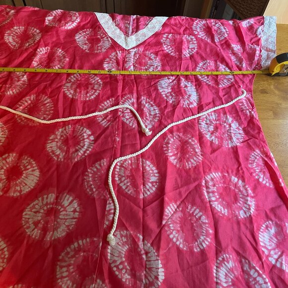 NWOT Size Medium Calypso St. Barth for Target silk pink white tie-dye caftan - Picture 11 of 11